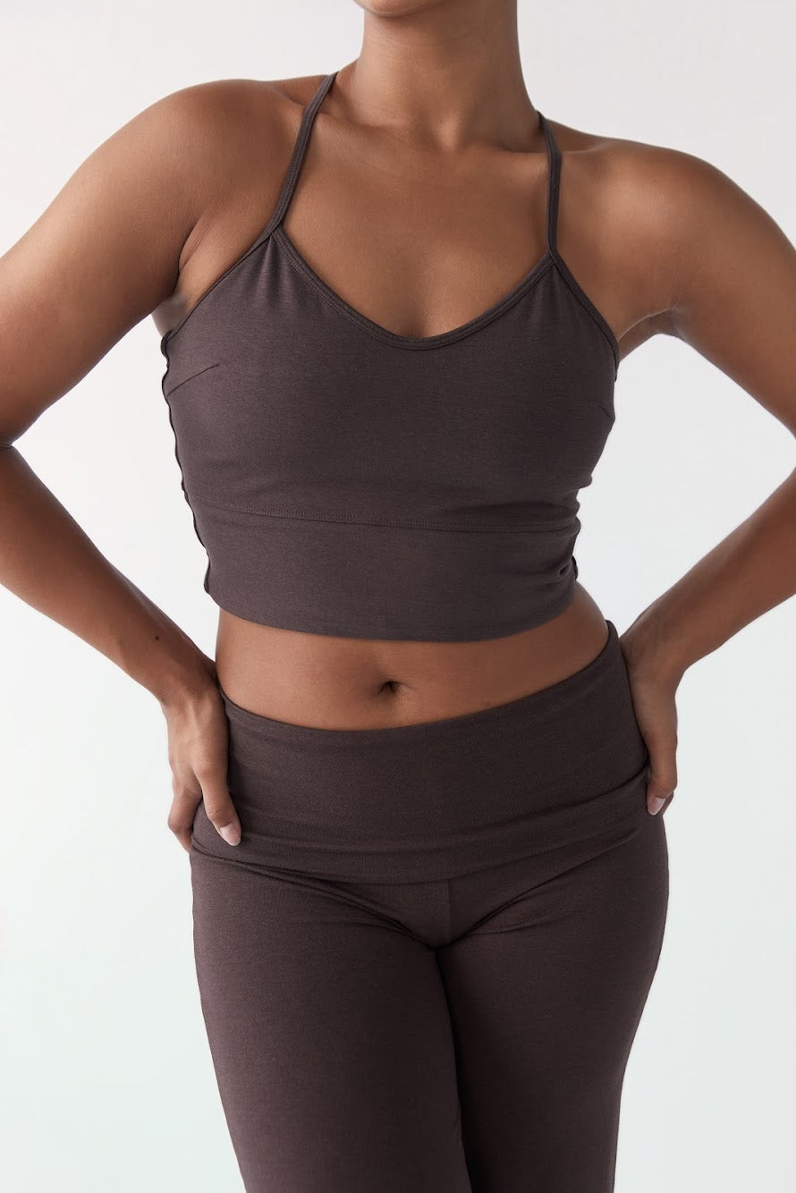 FLOW CROP - DARK BROWN