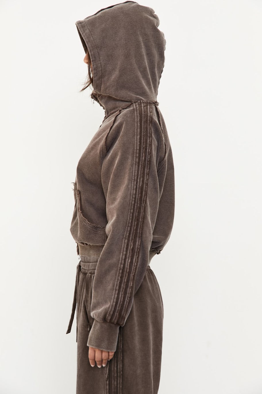 WIDE LEG ACID WASH TRACK PANT