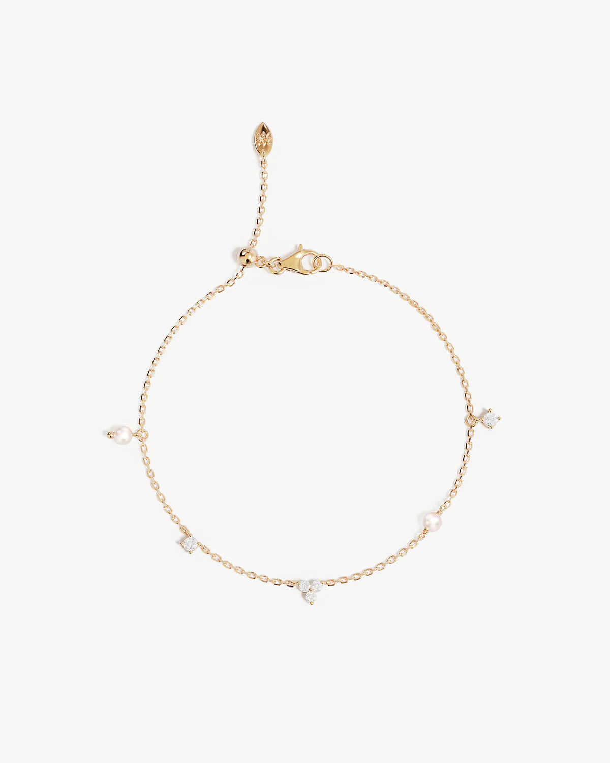 MOONLIT BLOOM PEARL BRACELET - GOLD