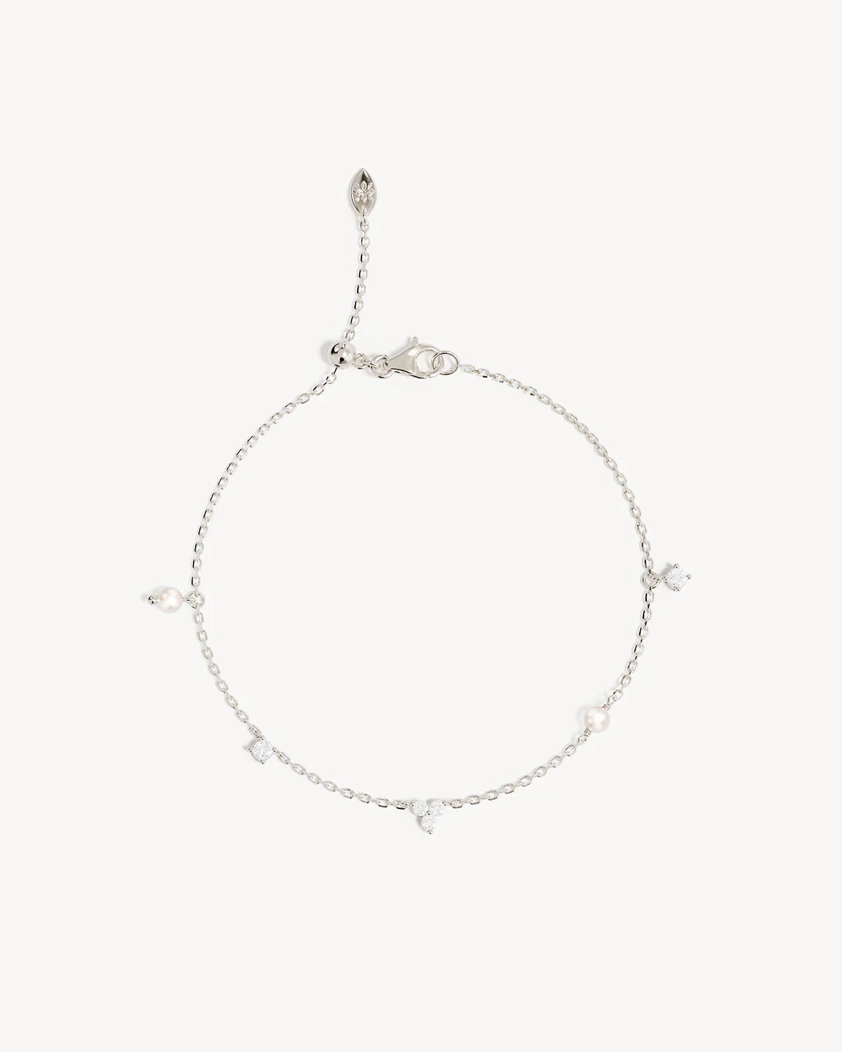 MOONLIT BLOOM PEARL BRACELET - SILVER