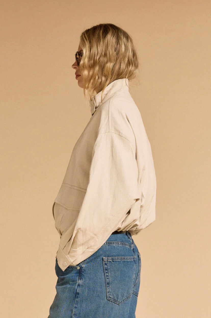 SOFT FAUX LEATHER JACKET CREAM