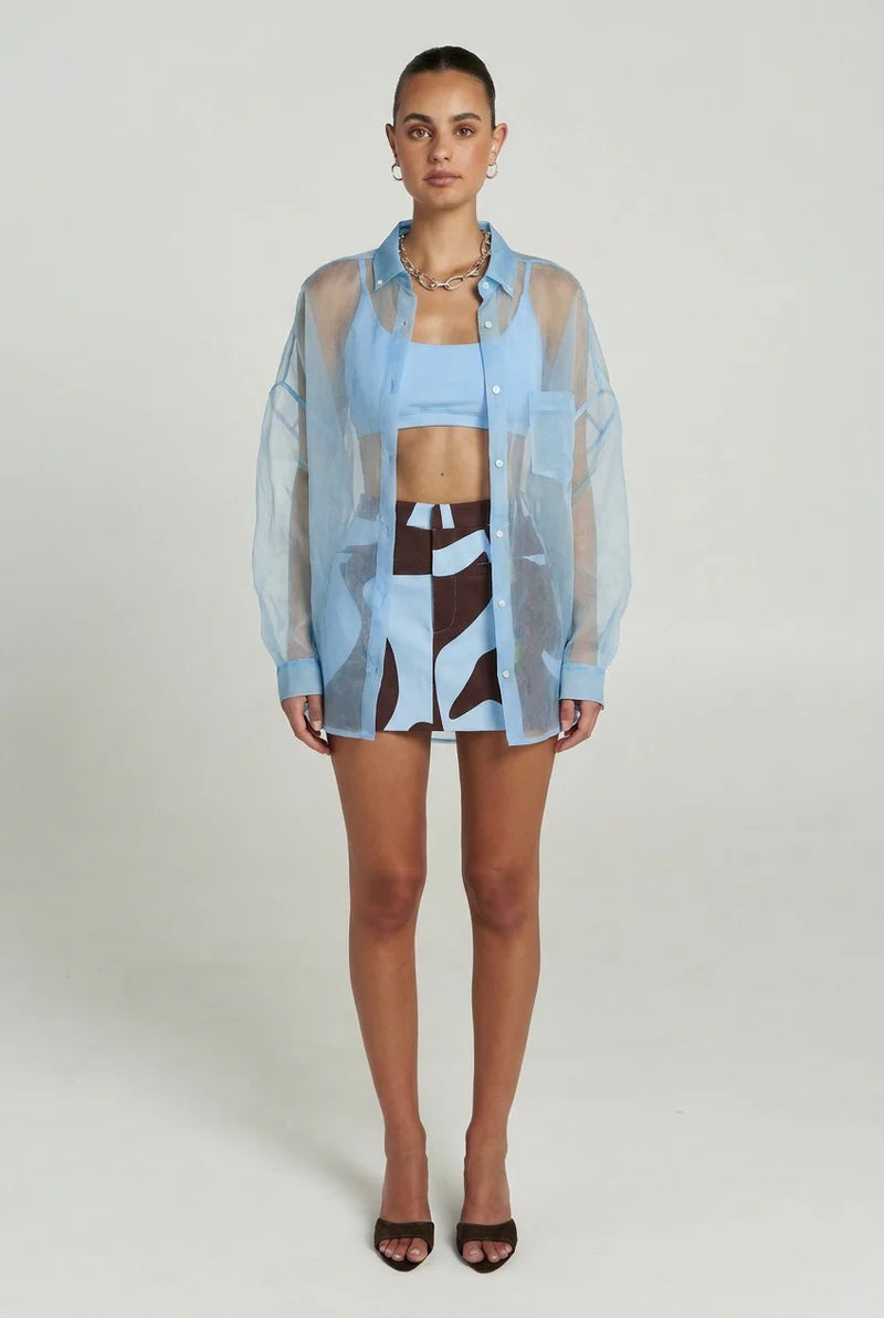MERCURIO SILK SHIRT - BLUE
