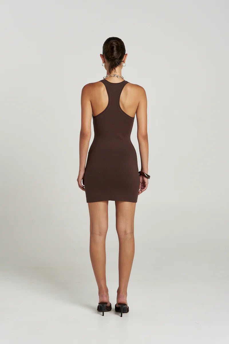 PHOEBE MINI DRESS - ESPRESSO