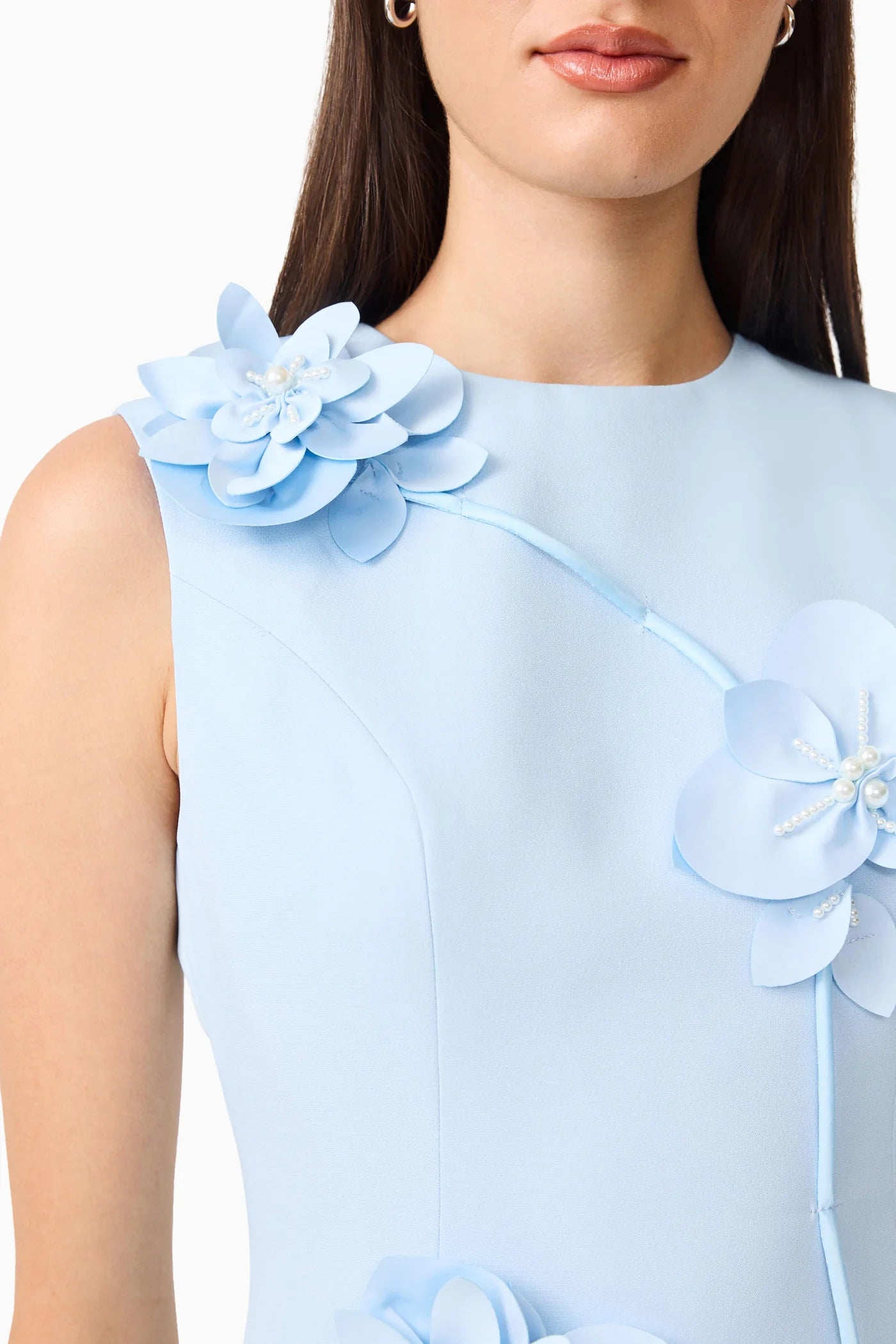 REINA FLORAL MINI SKY BLUE