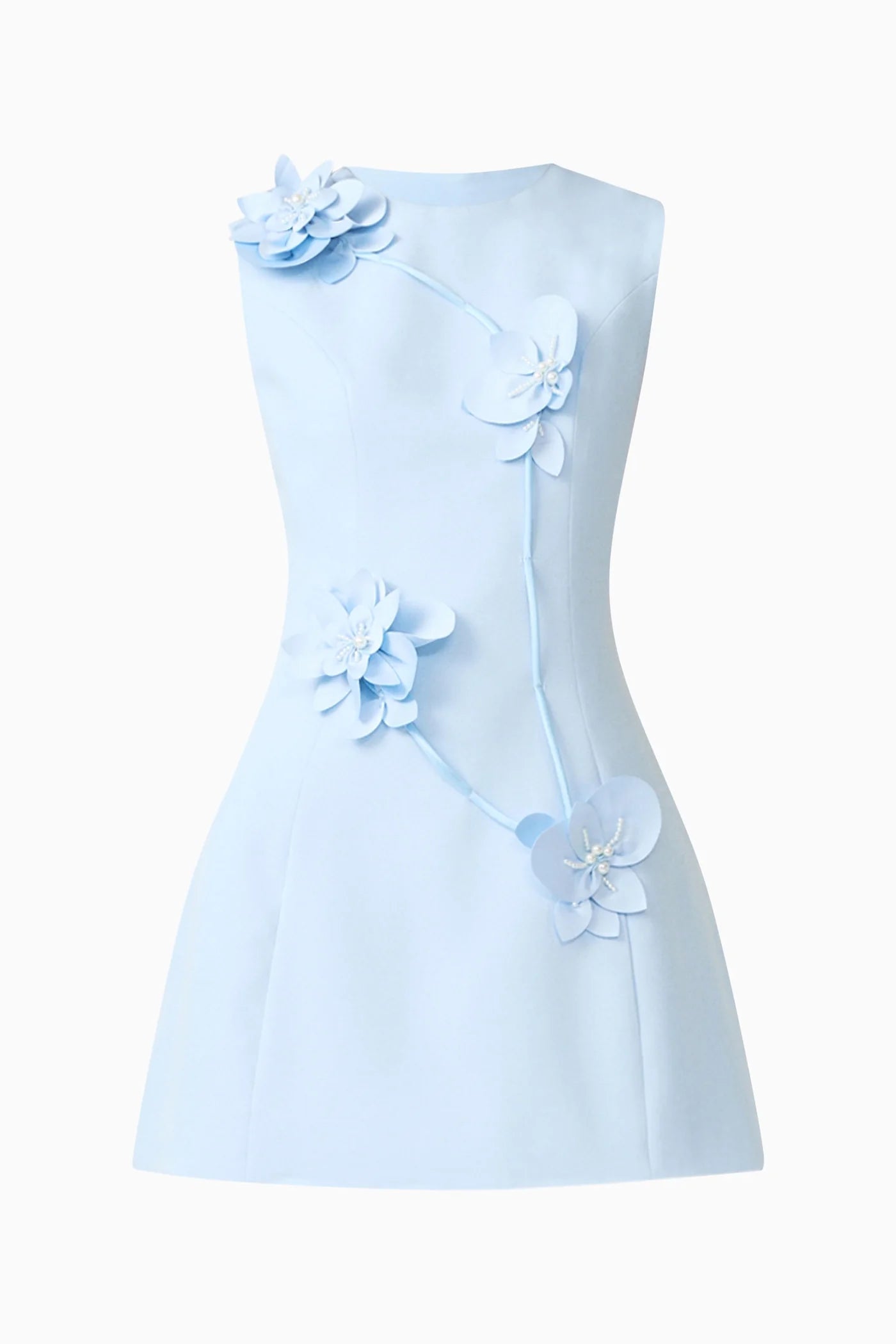 REINA FLORAL MINI SKY BLUE