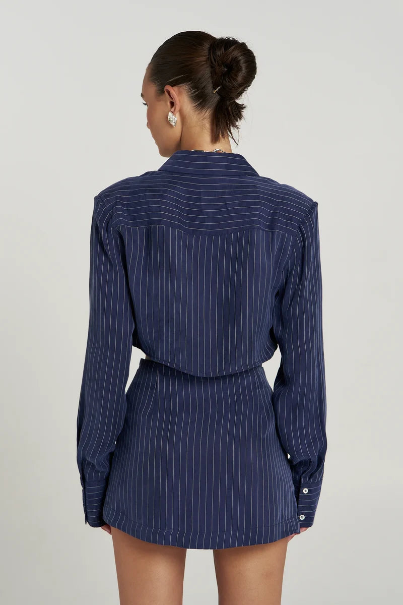 ASYM SKORT - NAVY STRIPE