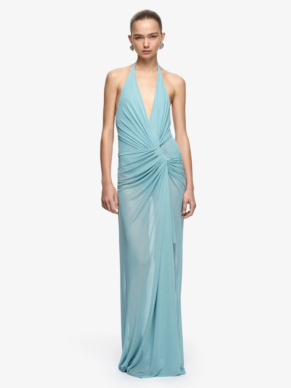 XANTHI V NECK MAXI DRESS - BLUE