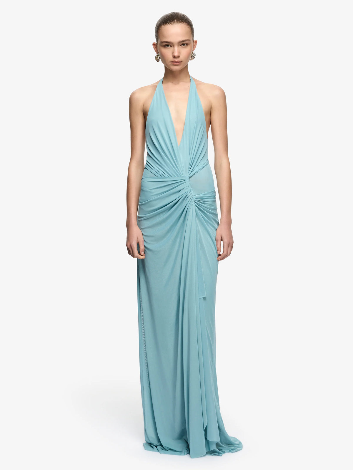 XANTHI V NECK MAXI DRESS - BLUE