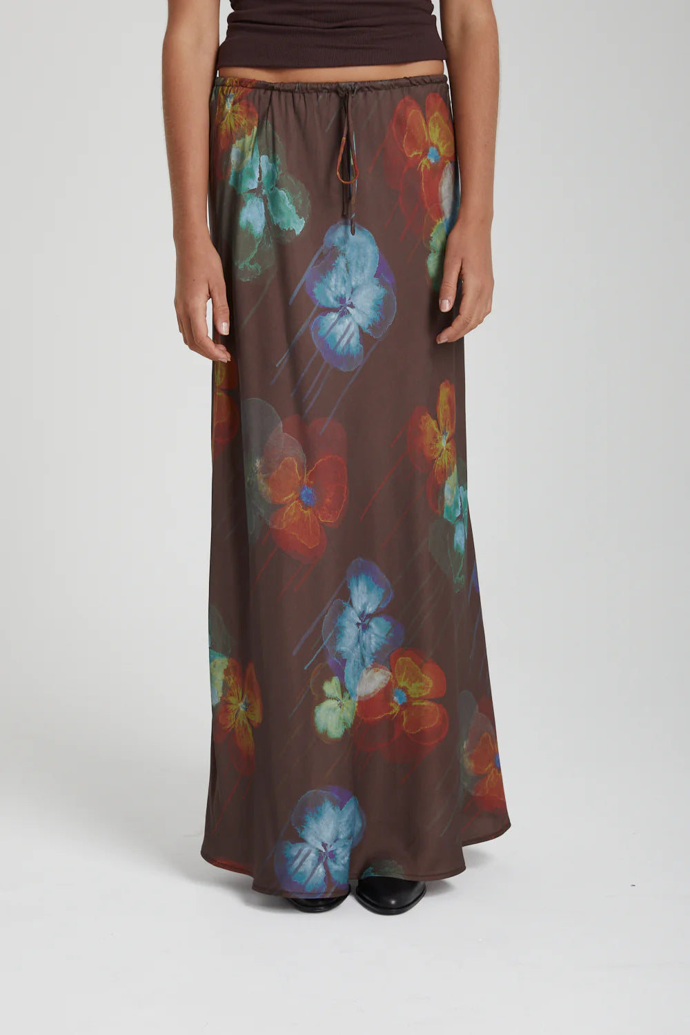 RELAXED MAXI SKIRT PANSY DRIP