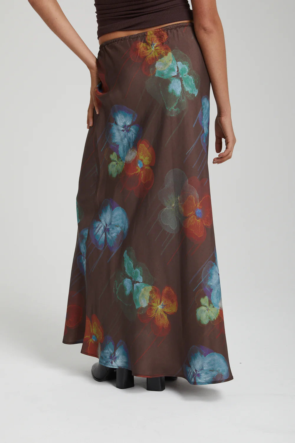 RELAXED MAXI SKIRT PANSY DRIP