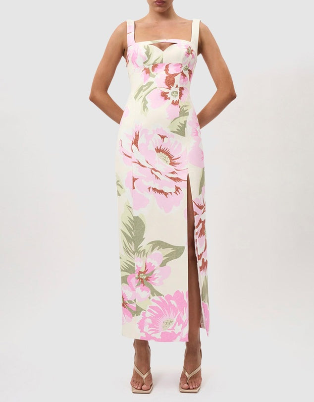 EDENS FLORAL SQUARE MIDI