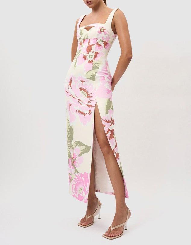 EDENS FLORAL SQUARE MIDI