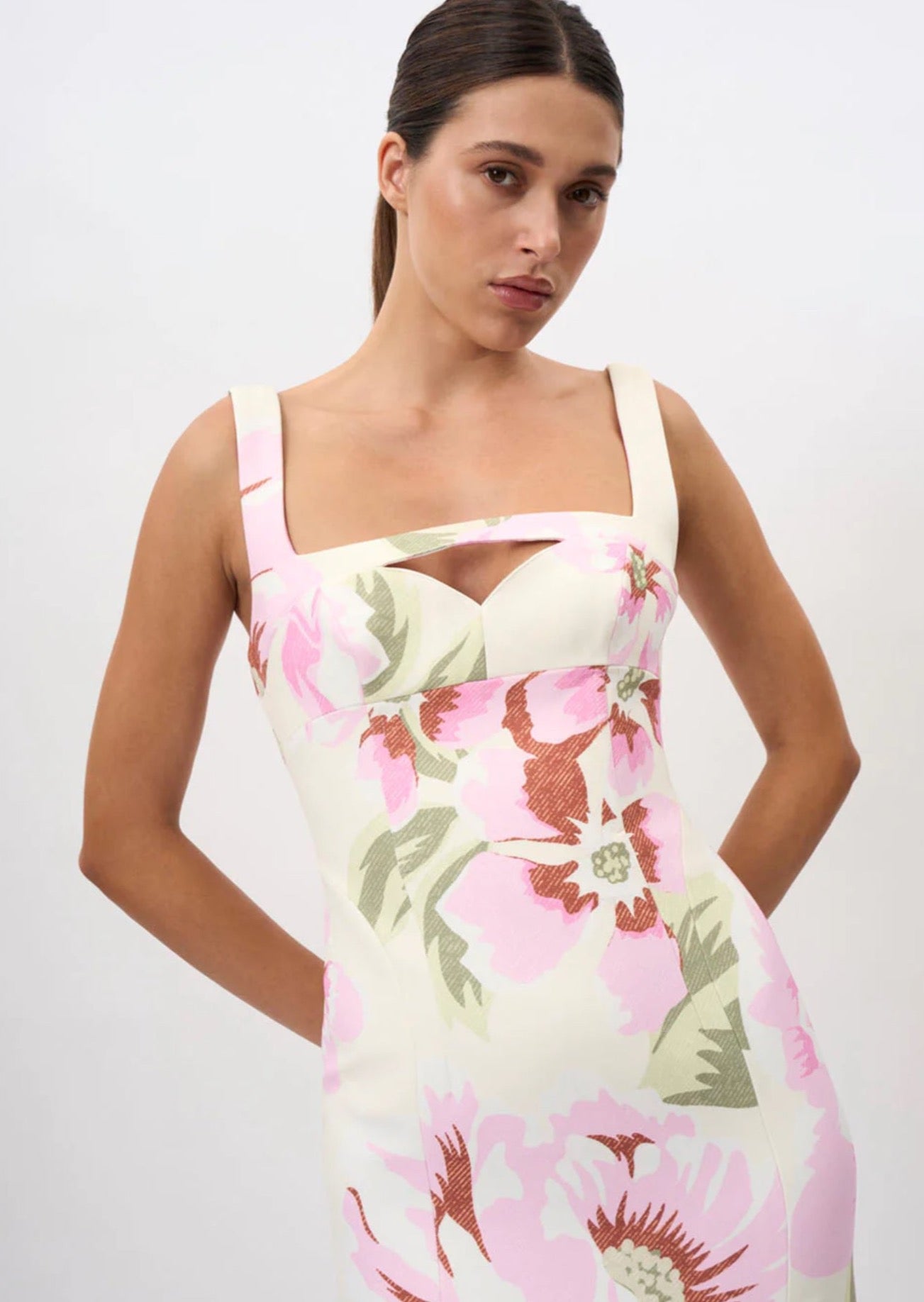 EDENS FLORAL SQUARE MIDI