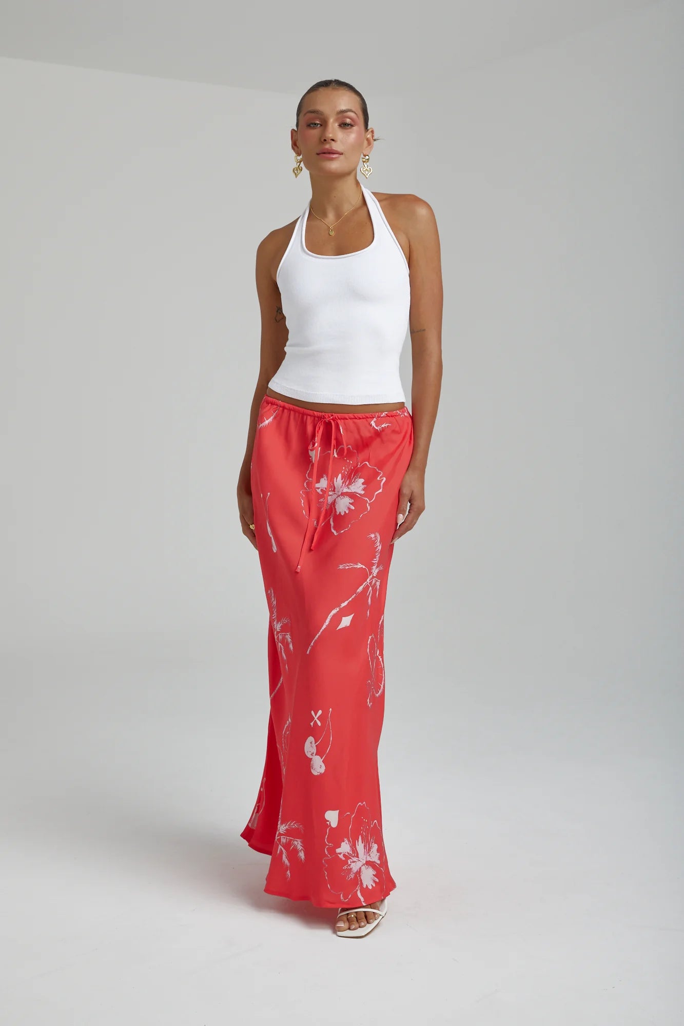 RELAXED MAXI SKIRT RED HEARTS