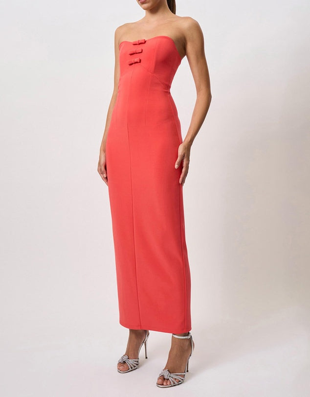 EVERLY PONTE STRAPLESS DRESS