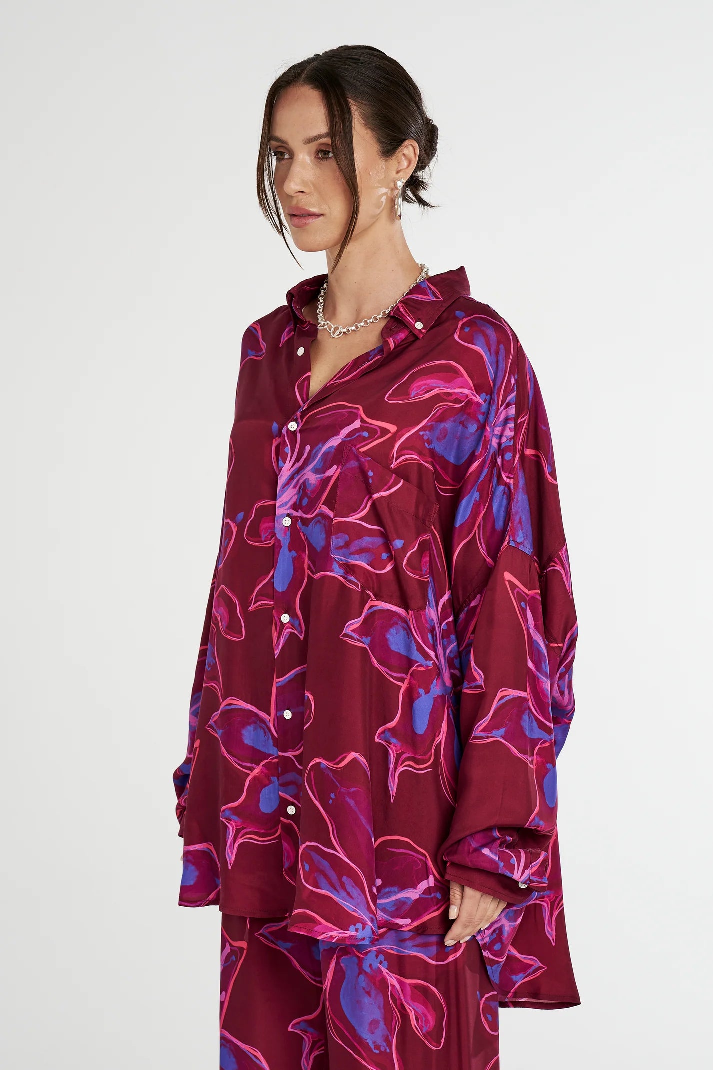 LS OVERSIZED SHIRT JAM LILY