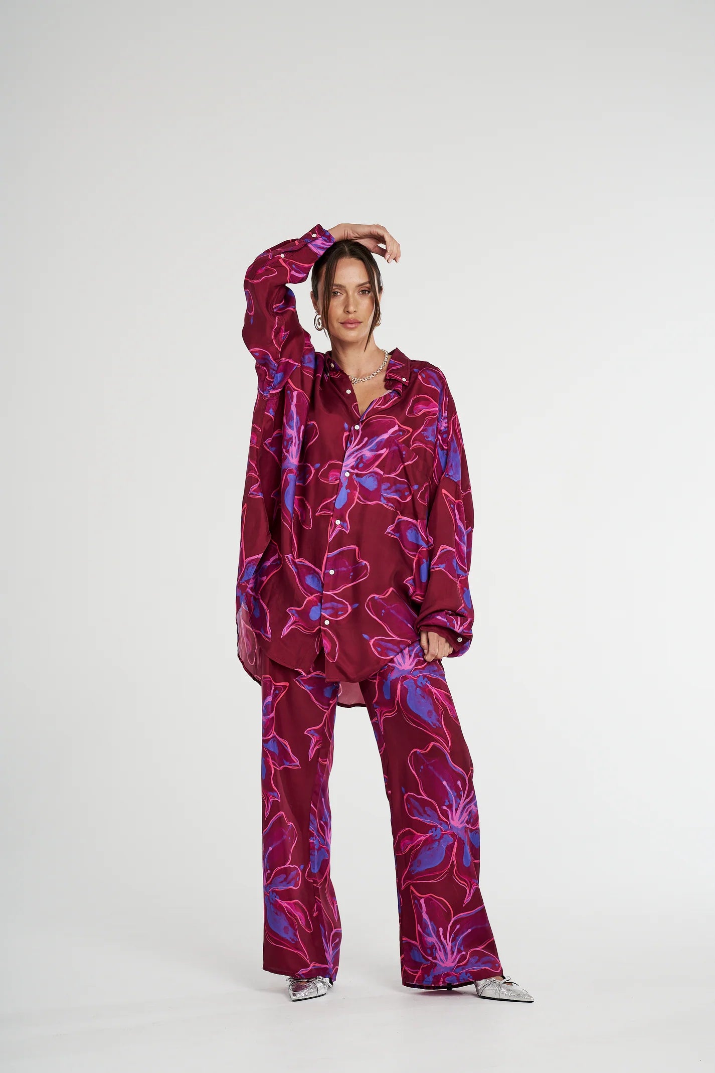 LS OVERSIZED SHIRT JAM LILY