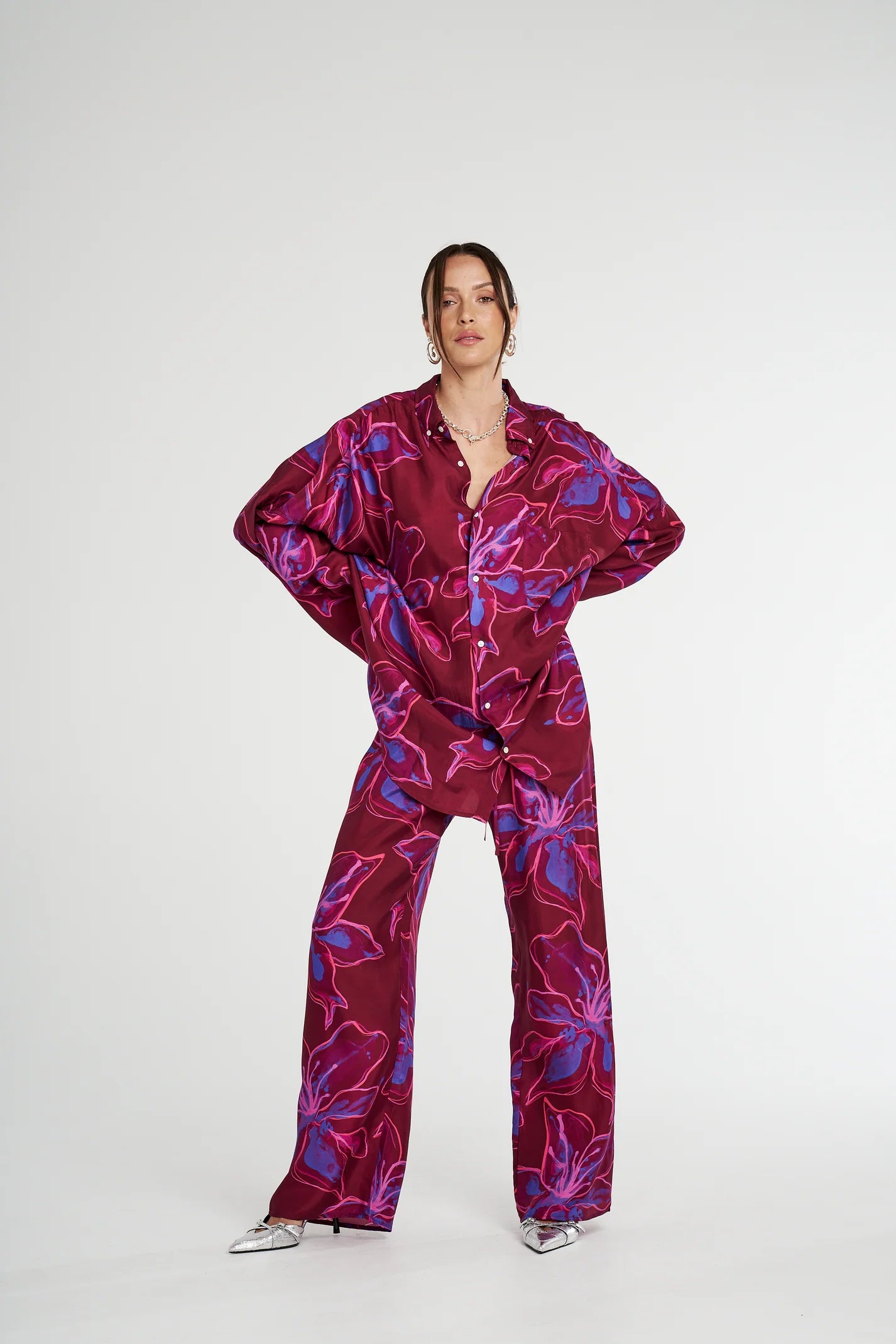 LS OVERSIZED SHIRT JAM LILY