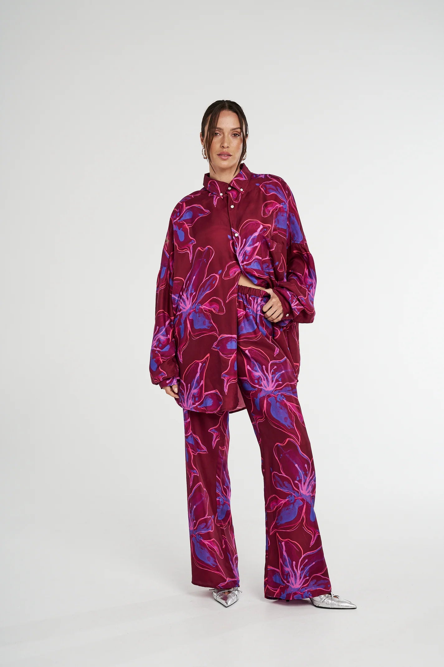 LS OVERSIZED SHIRT JAM LILY