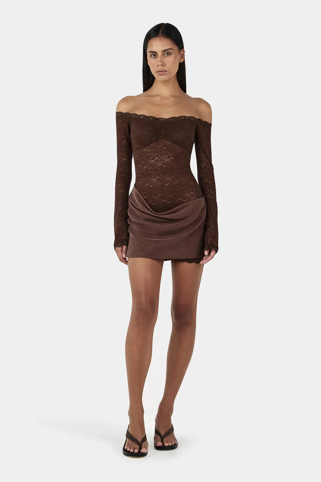 TAHNEE MINI DRESS - CHOCOLATE