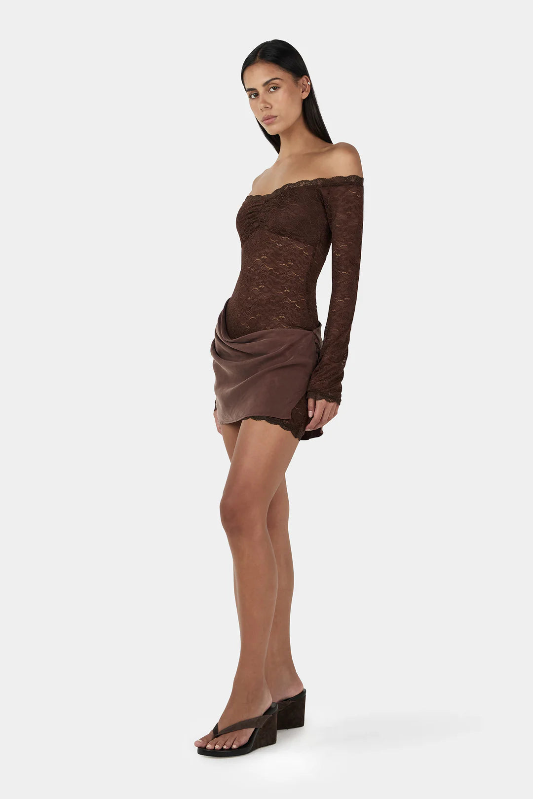 TAHNEE MINI DRESS - CHOCOLATE