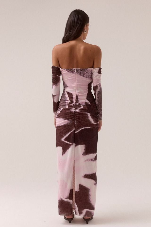 AFTERLIGHT OFF SHOULDER DRESS