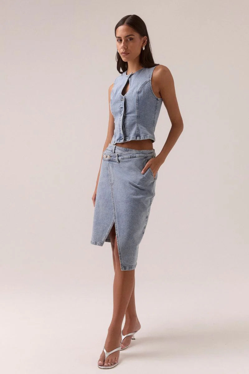ETCH DENIM SKIRT