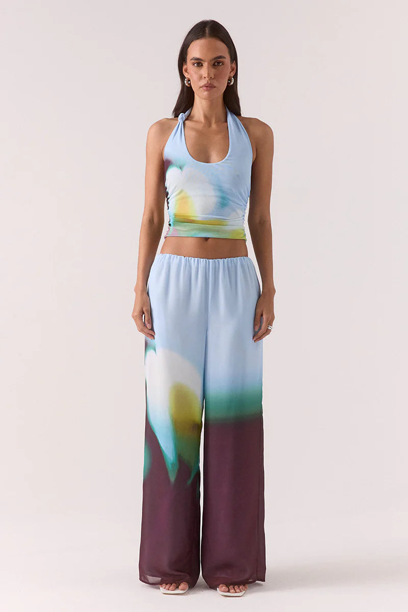 ZINNIA MESH TOP - AZURE