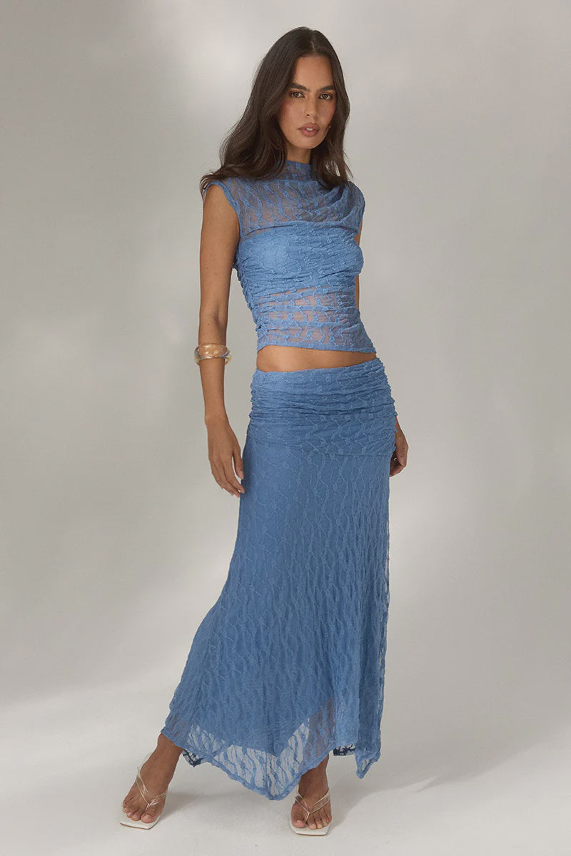 LOWRI TOP - SLATE BLUE