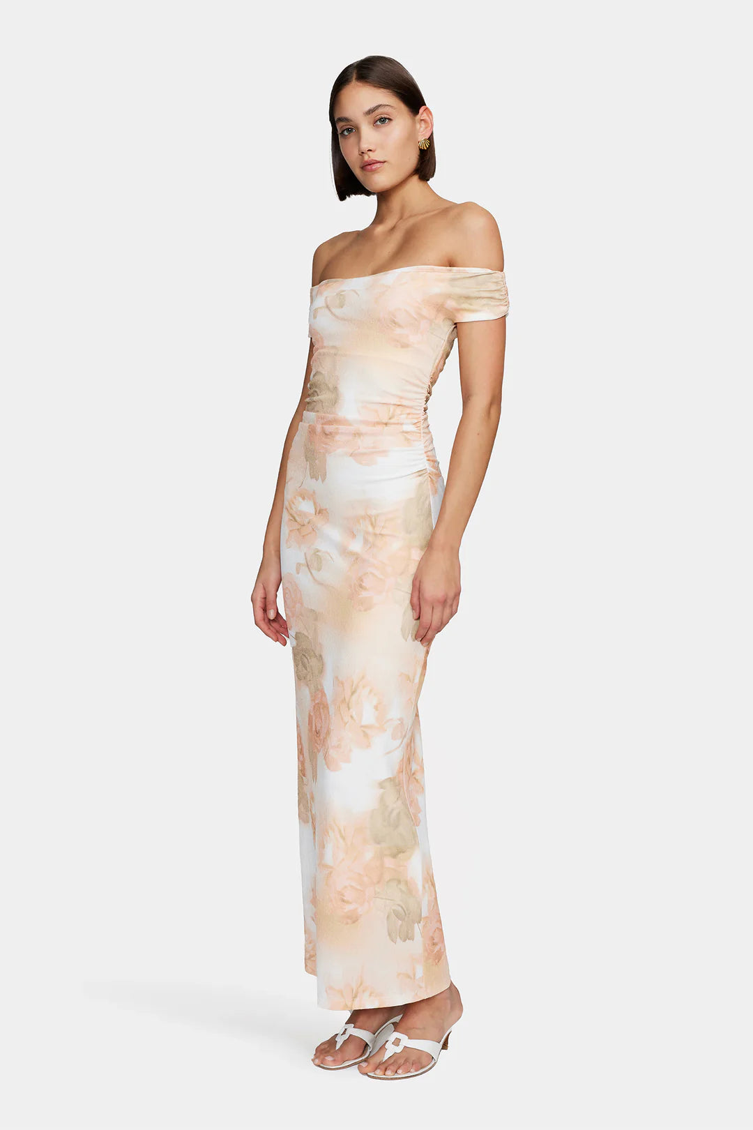 LENA MIDI DRESS - PEACHY GARDEN