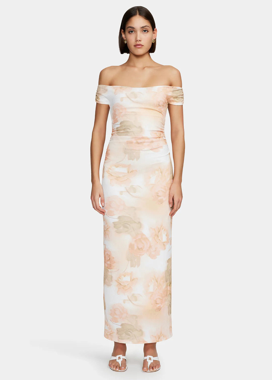 LENA MIDI DRESS - PEACHY GARDEN