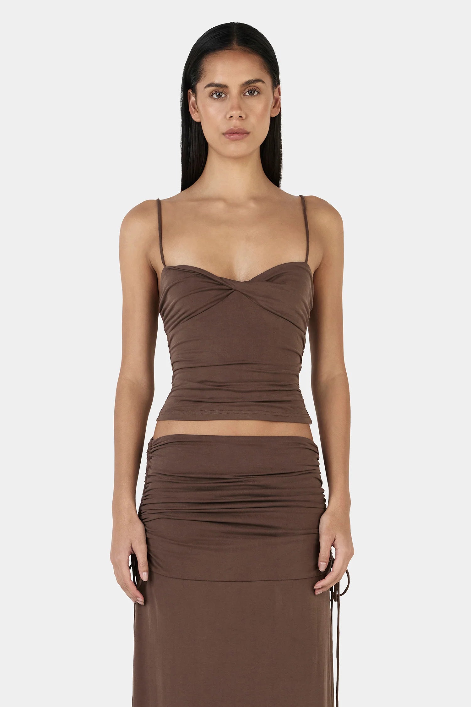 NORINA TOP - CHOCOLATE