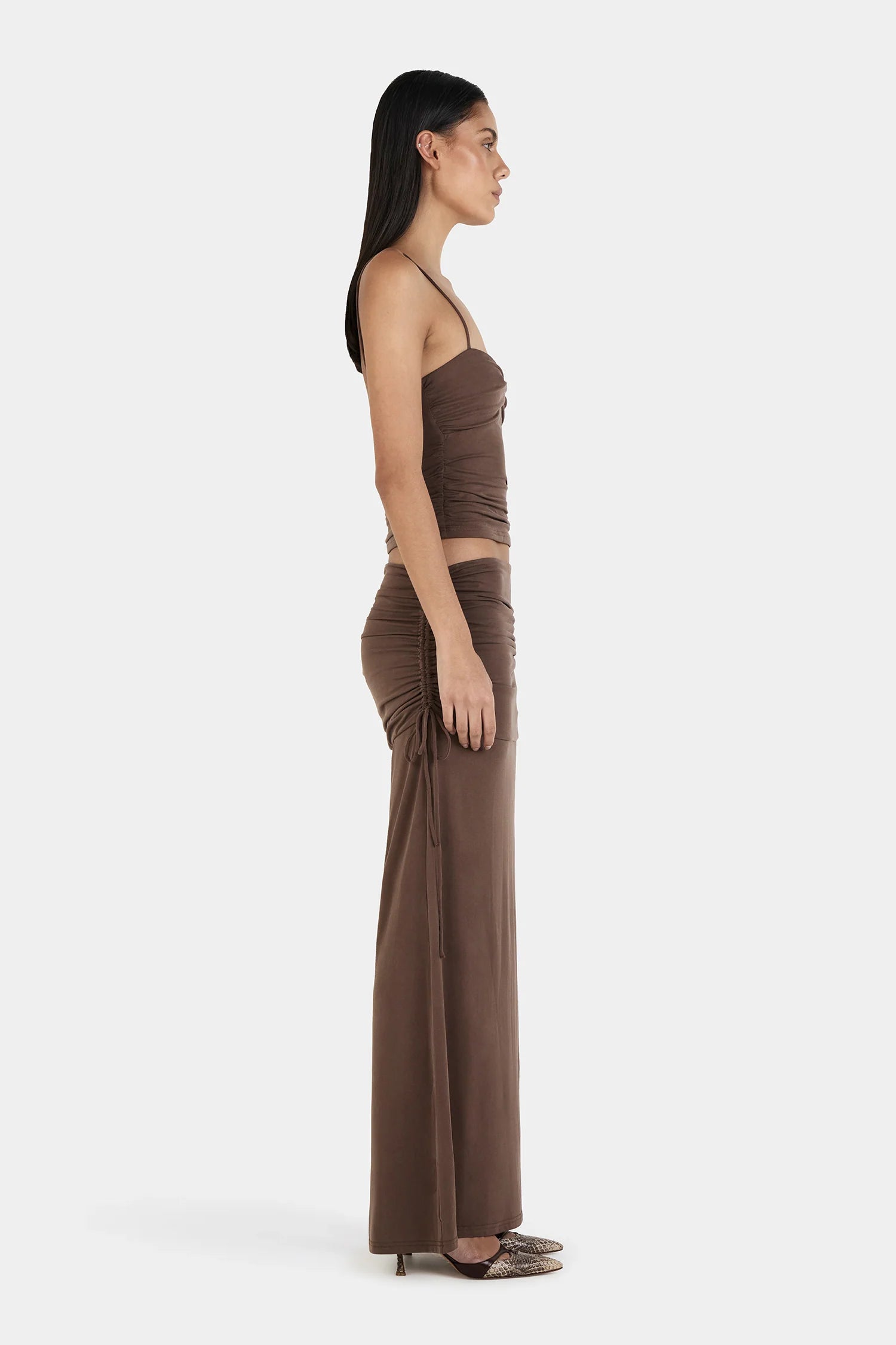 HEATHER MAXI SKIRT -  CHOCOLATE