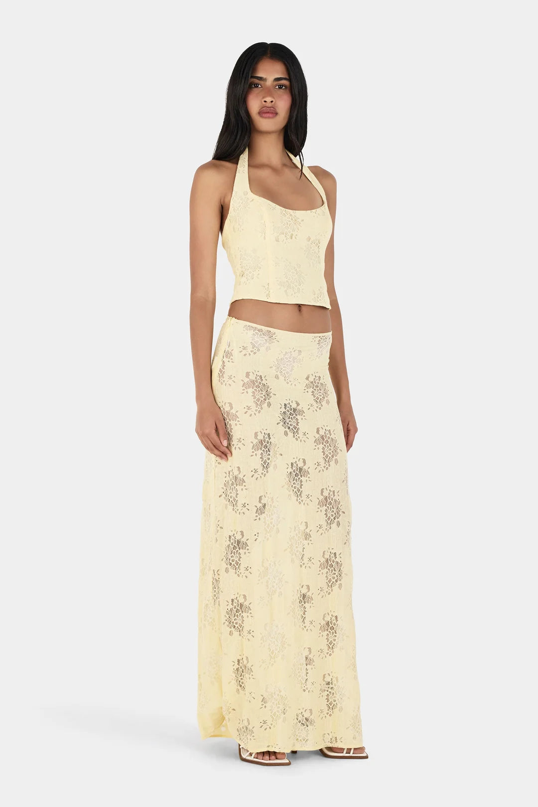 GEM LACE TOP - BUTTER YELLOW