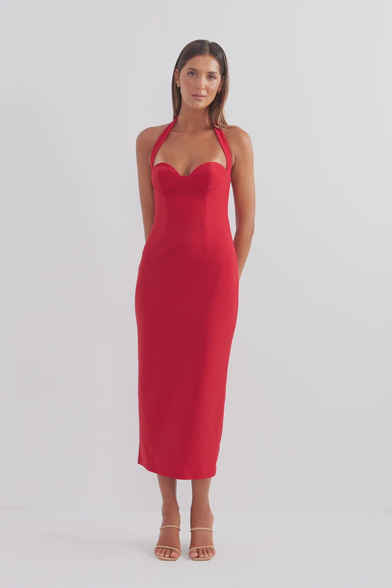 SOCIALITE HALTER MIDI DRESS