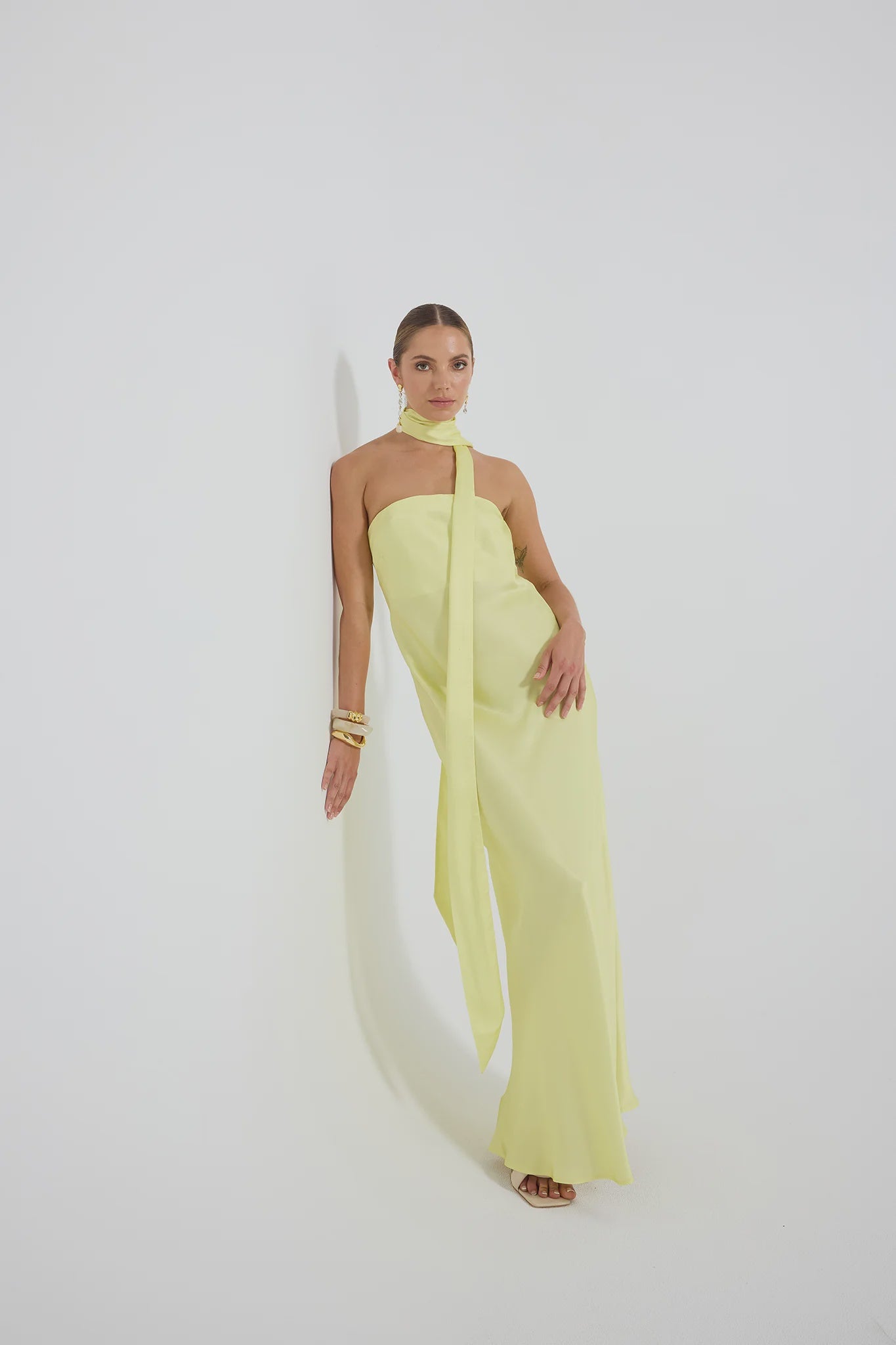 QUINN STRAPLESS MAXI - LEMON LIME