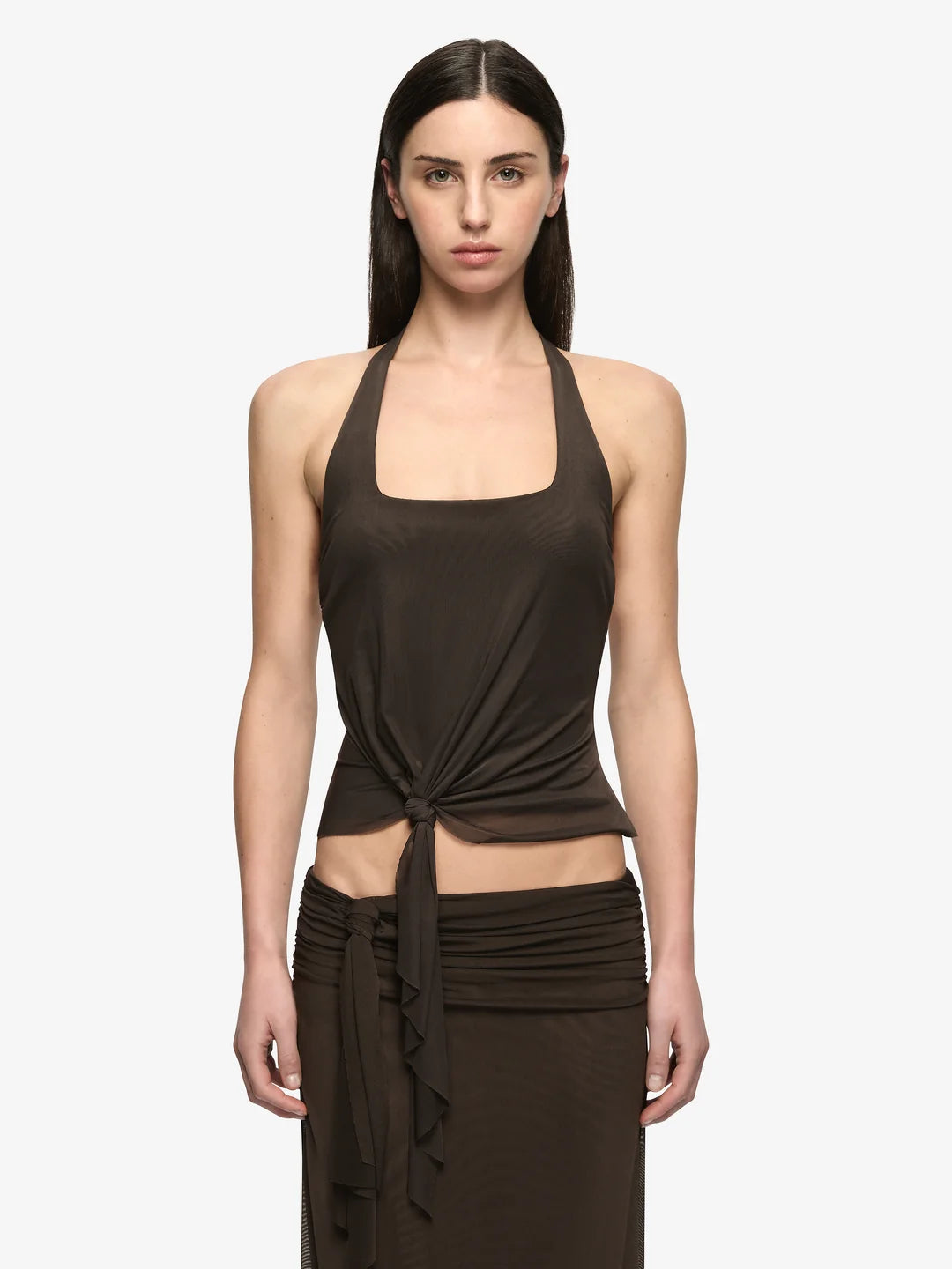 OLYSSIA KNOT HALTER TOP
