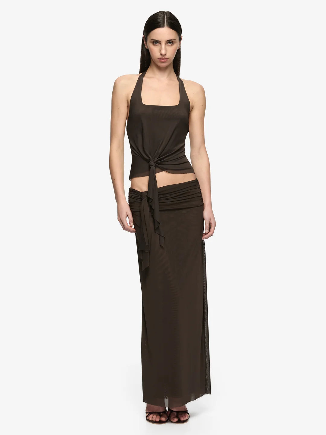 OLYSSIA KNOT HALTER TOP