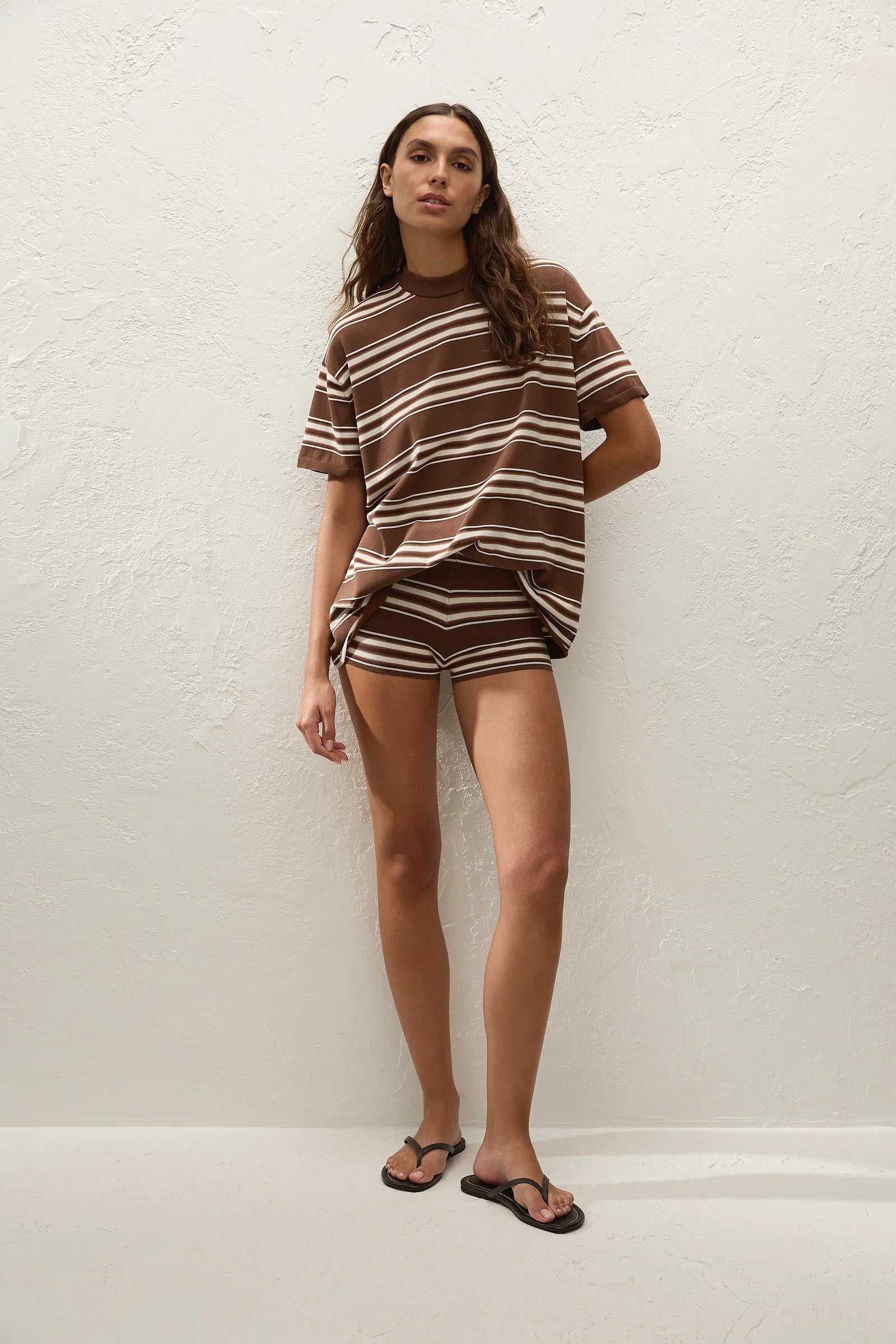 PLAYA MINI SHORT OMBRE STRIPE MACRO CAROB