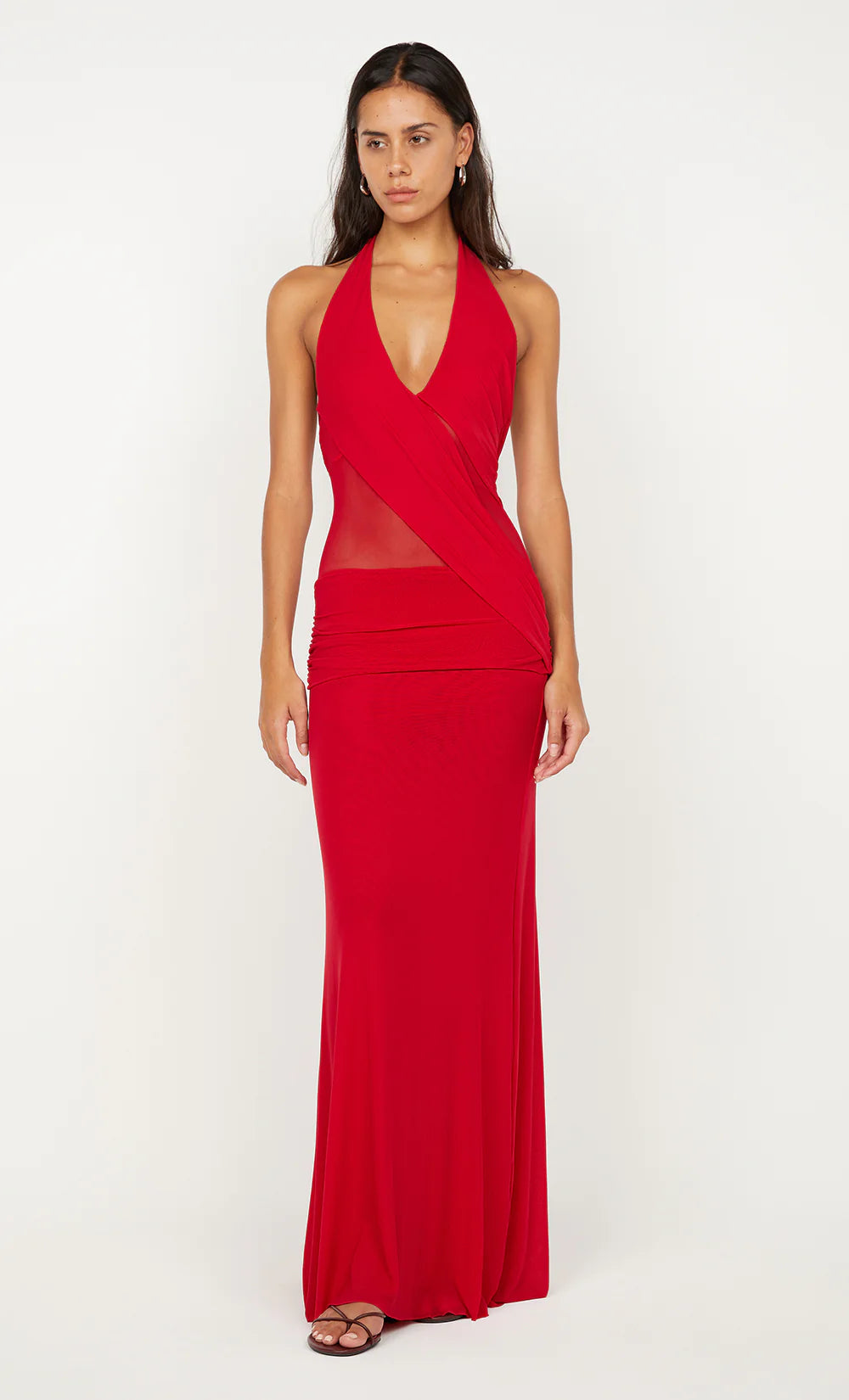 STRAWBERRY DEIJA HALTER MAXI DRESS