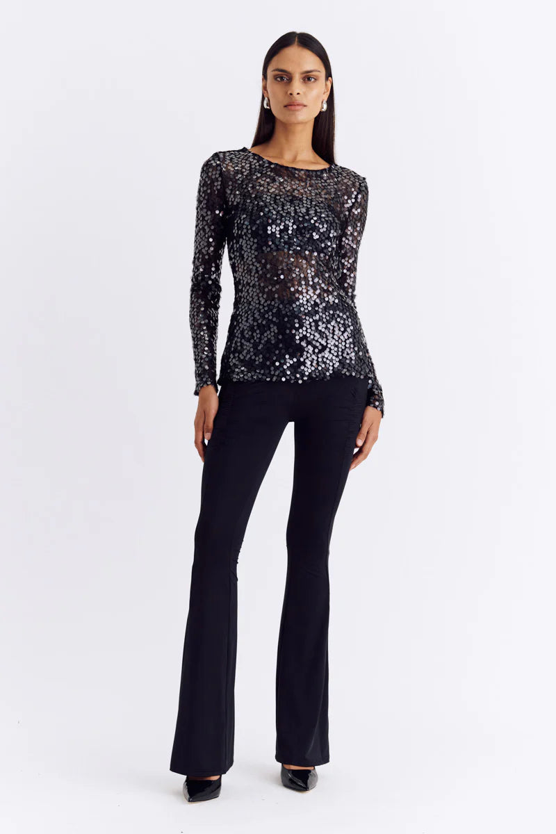 AVA LACE SEQUIN LS TOP