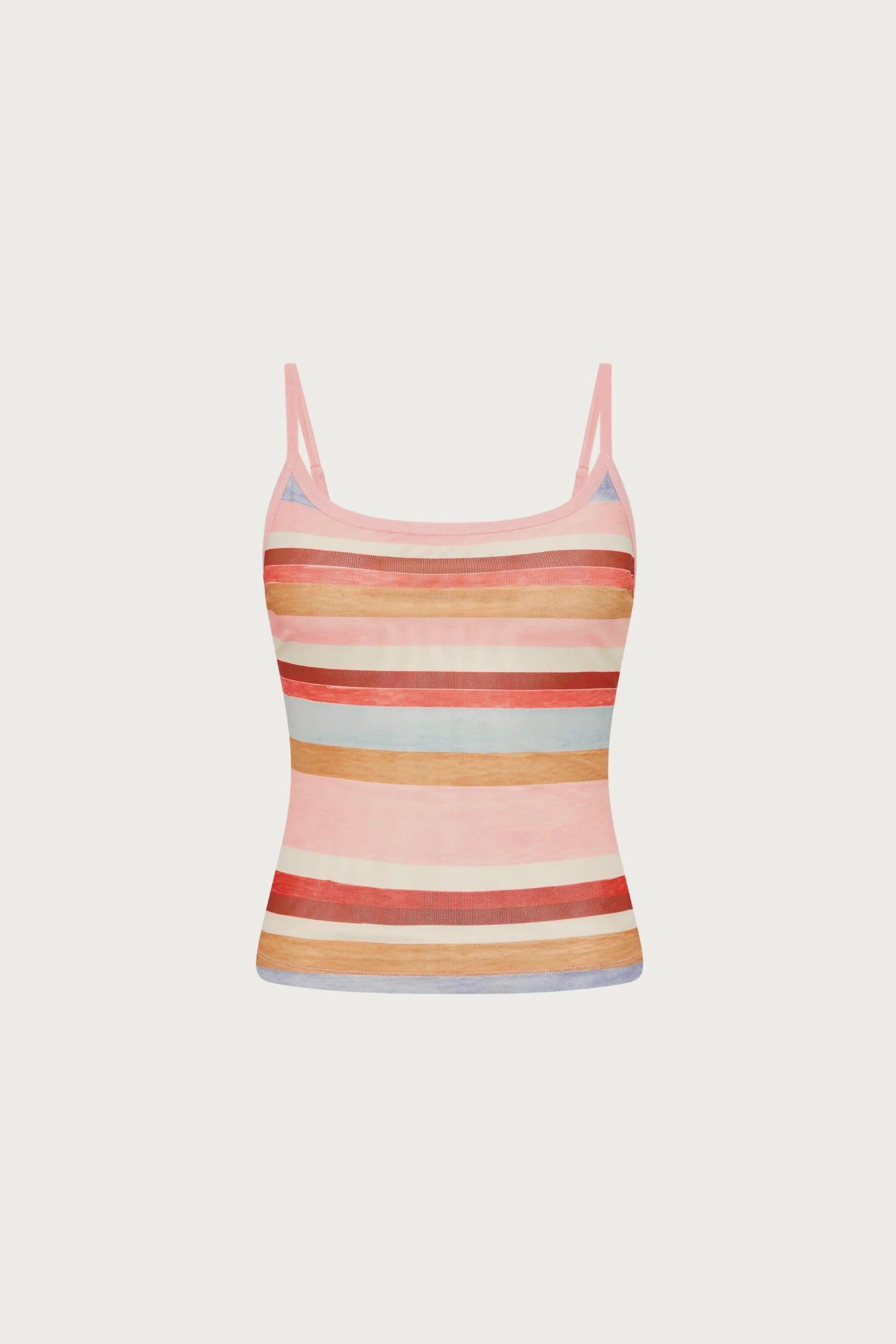BLUSH STRIPE MESH CAMISOLE