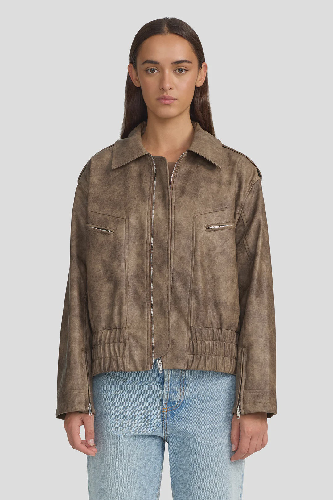 VYPER BOMBER DISTRESSED BROWN