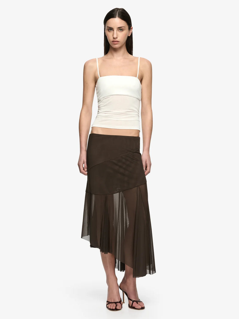 OLYSSIA ASYM MIDI SKIRT