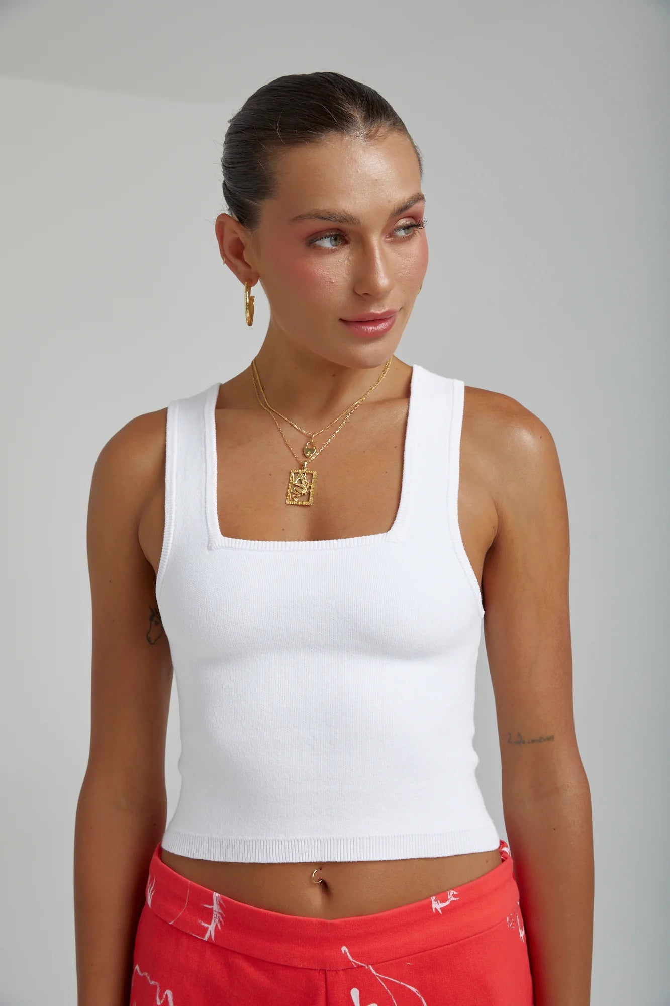 SQUARE NECK KNIT TANK