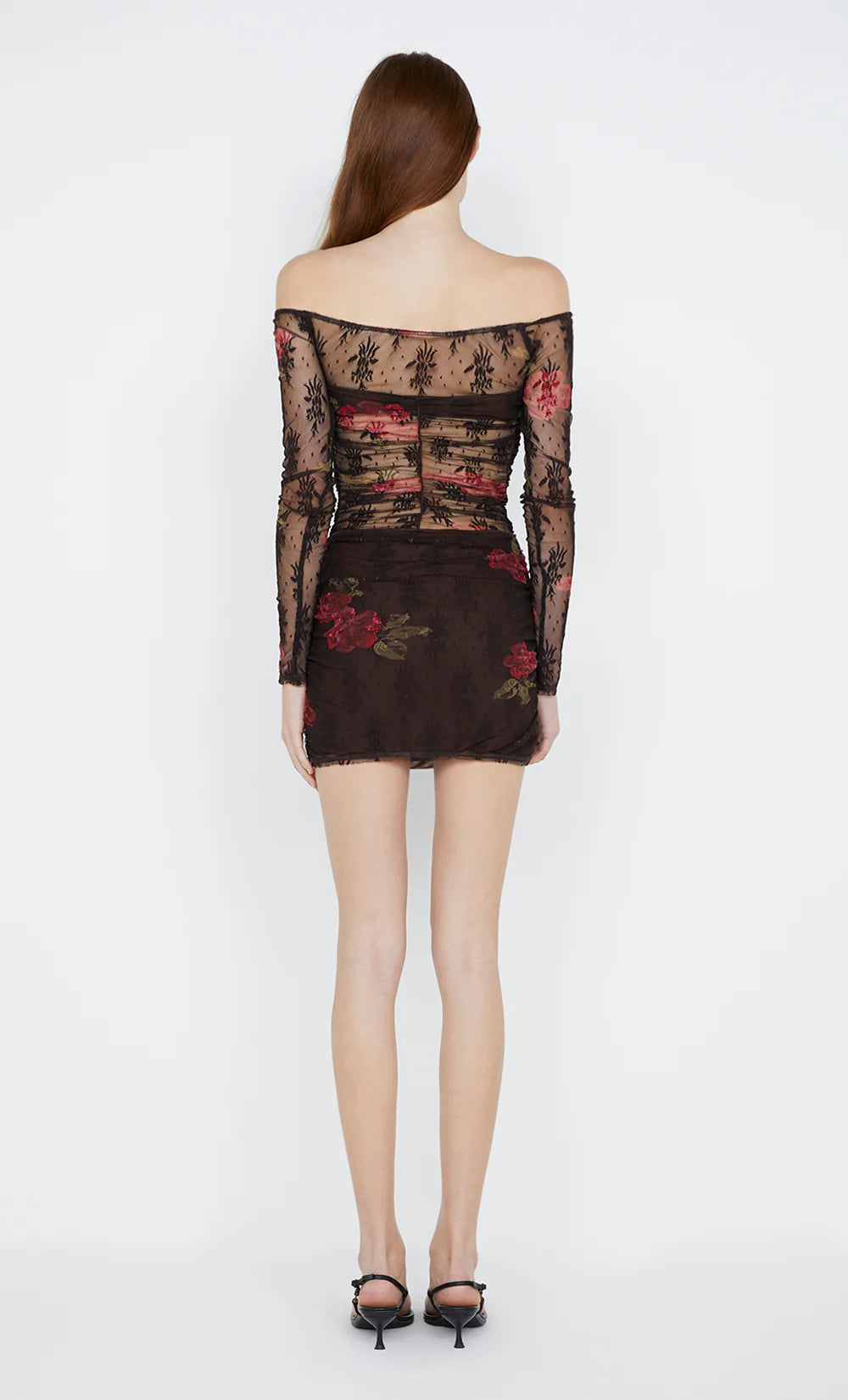 DESERT ROSE MINI DRESS CHOC FLORAL