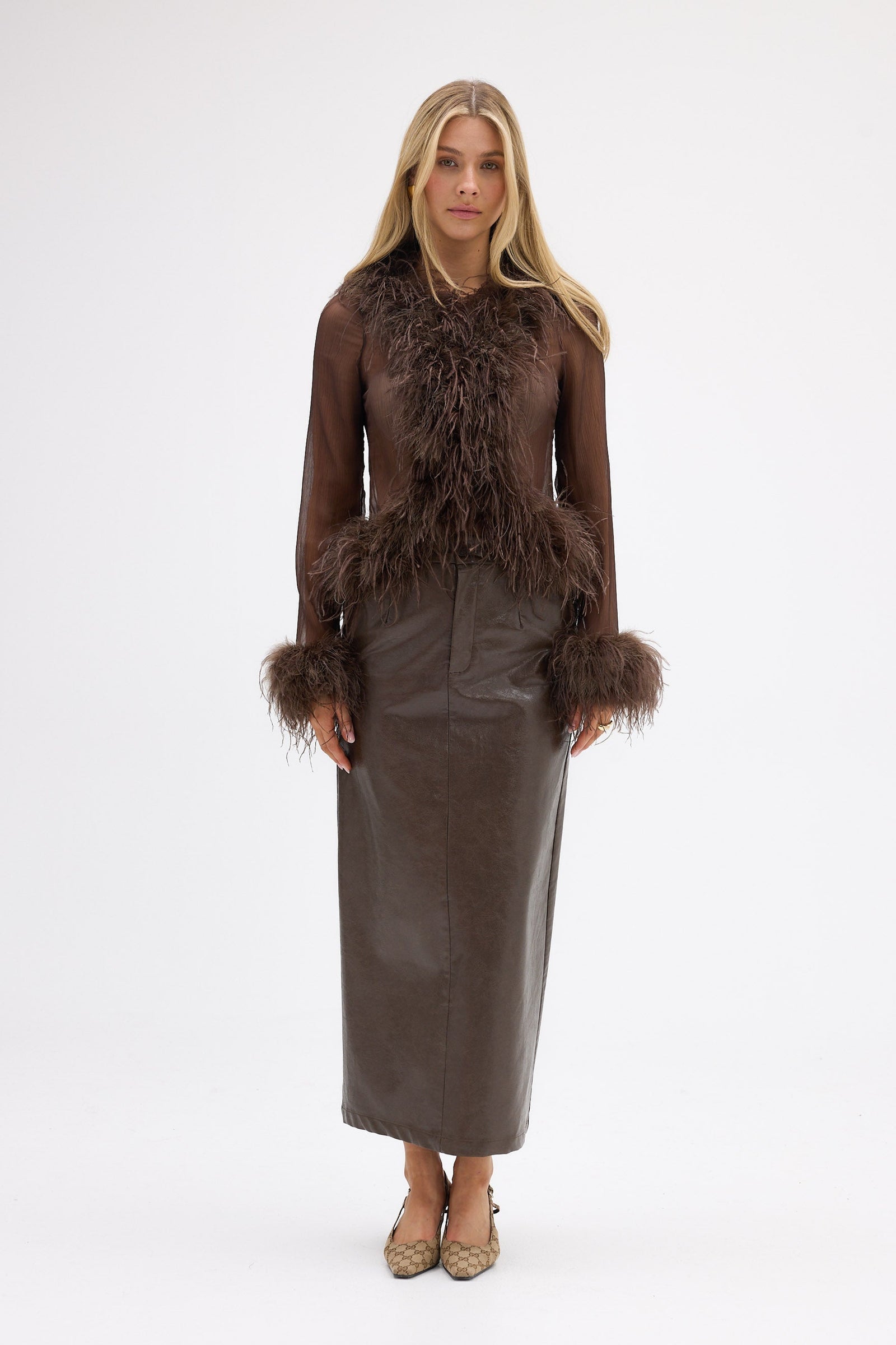 ELIZA MAXI SKIRT - CHOCOLATE