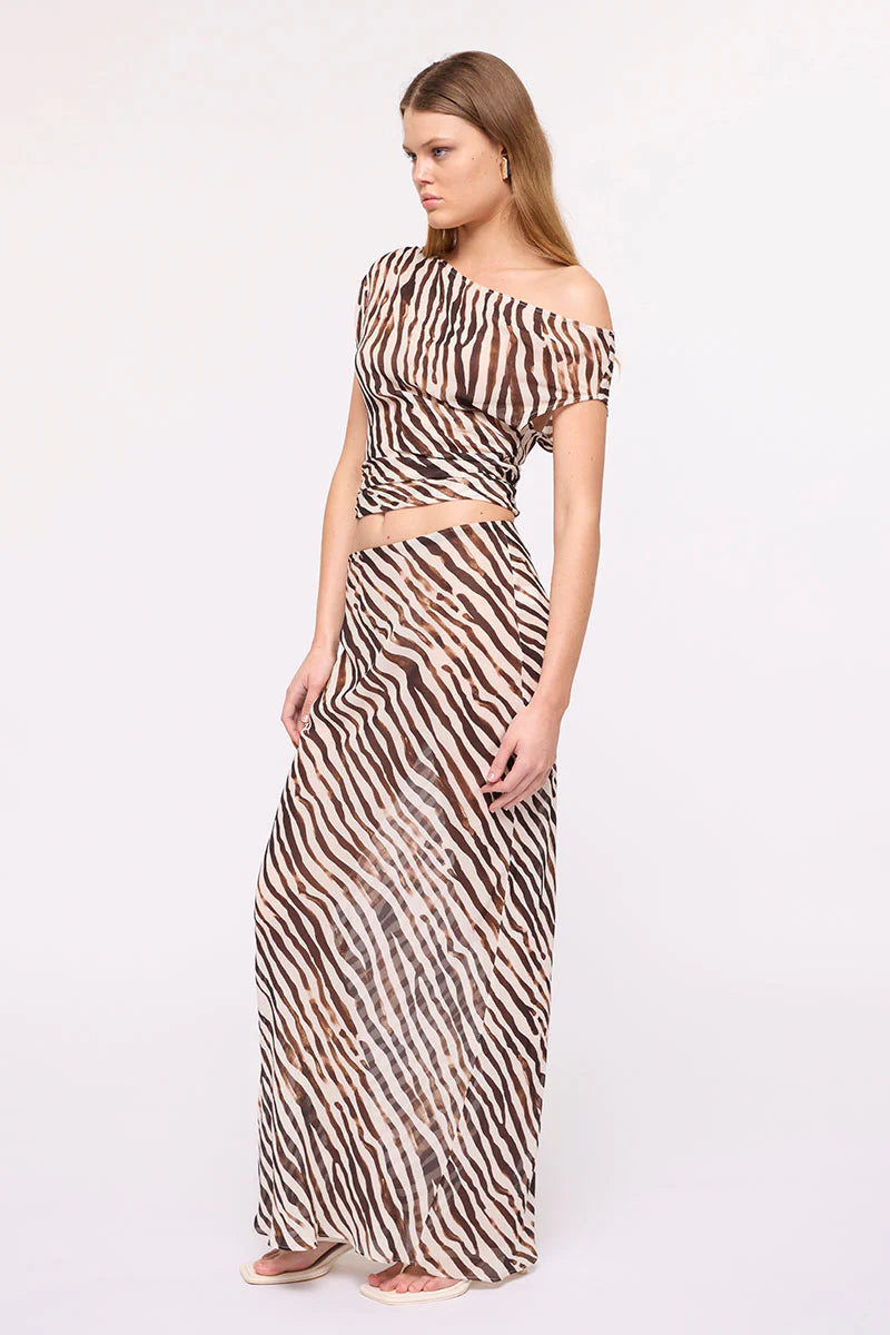 GIGI ZEBRA BIAS MAXI SKIRT