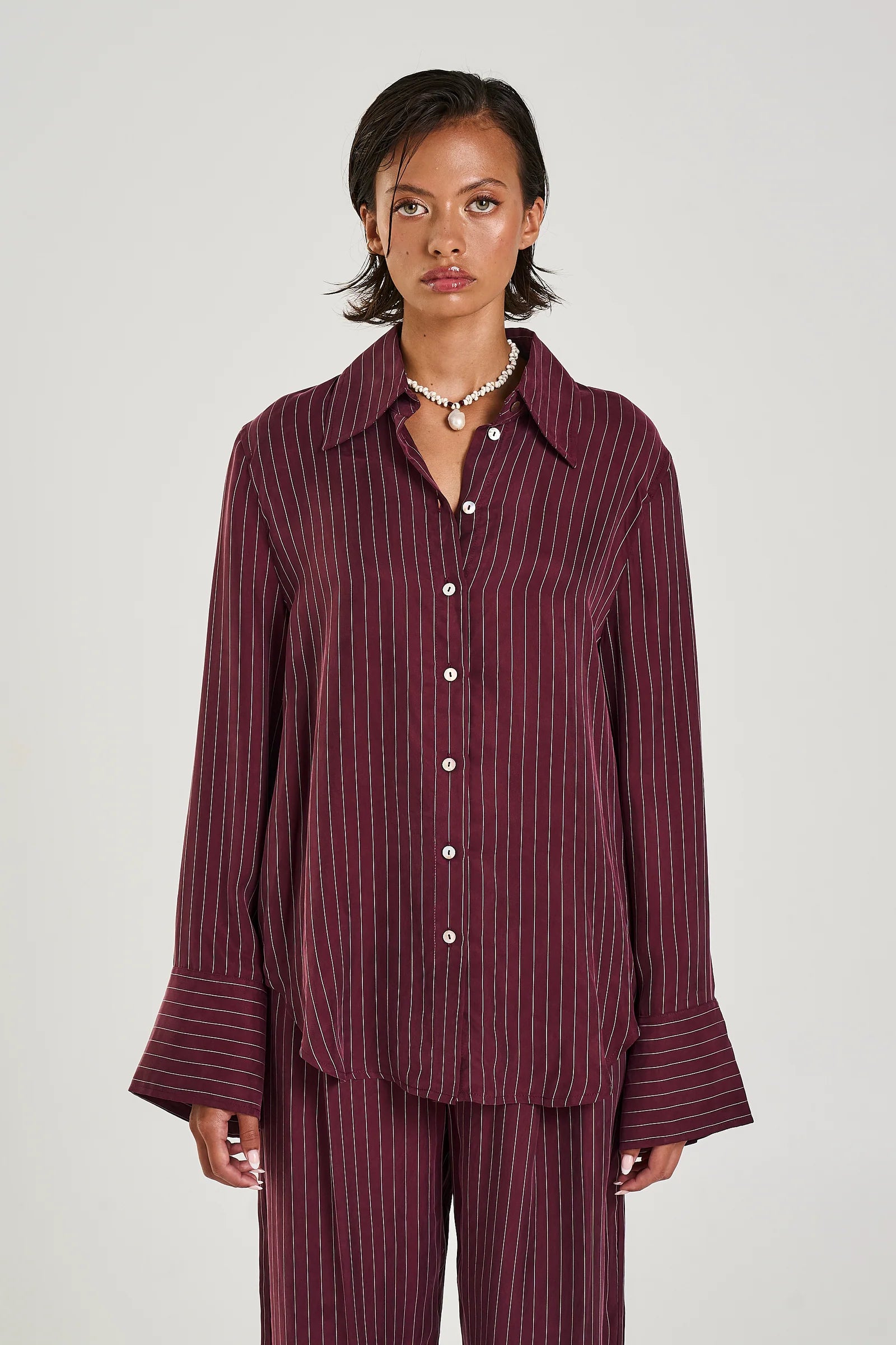 CUFF SHIRT KINA PINSTRIPE