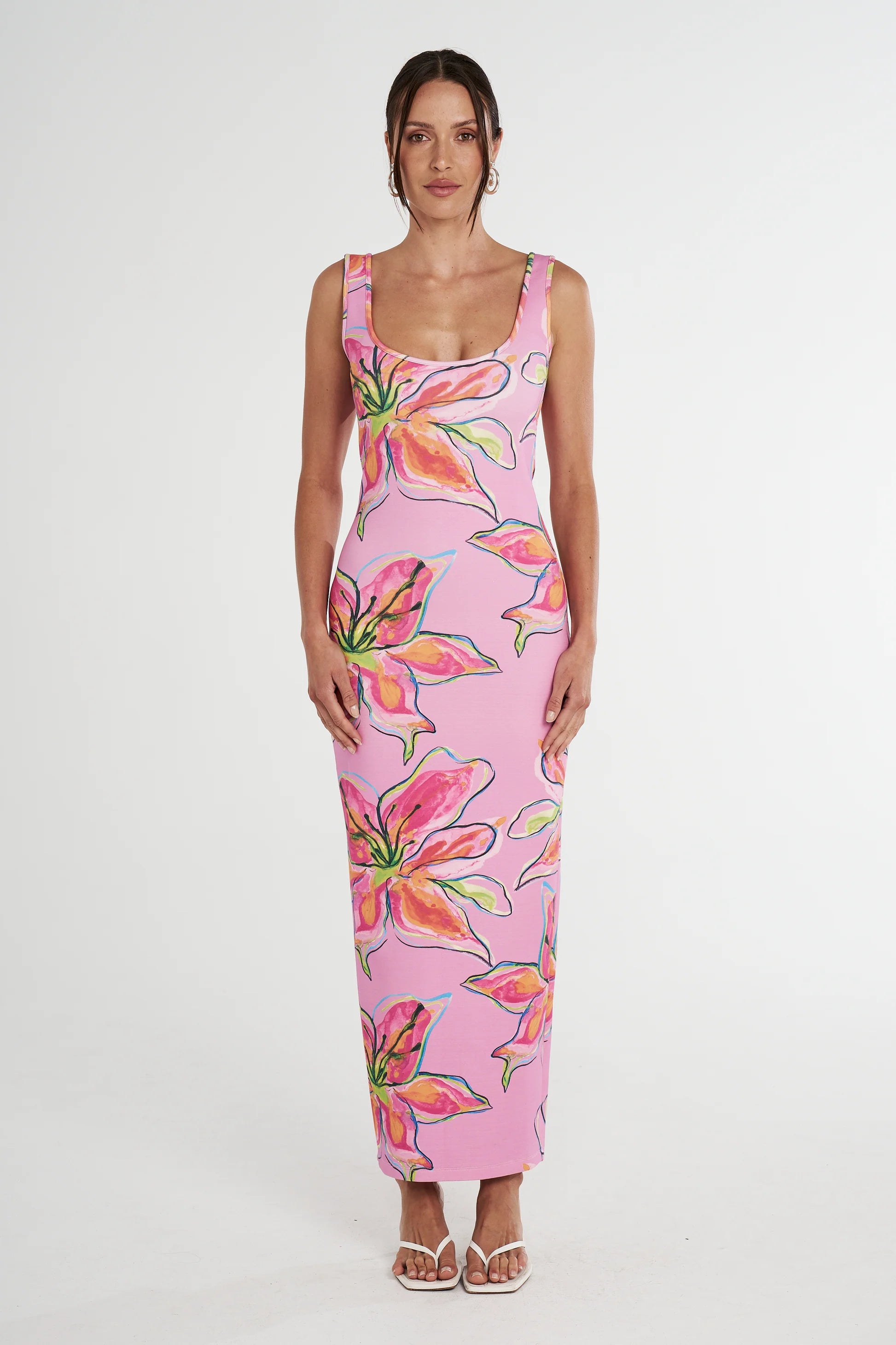 SCOOP NECK MAXI LILAC LILY